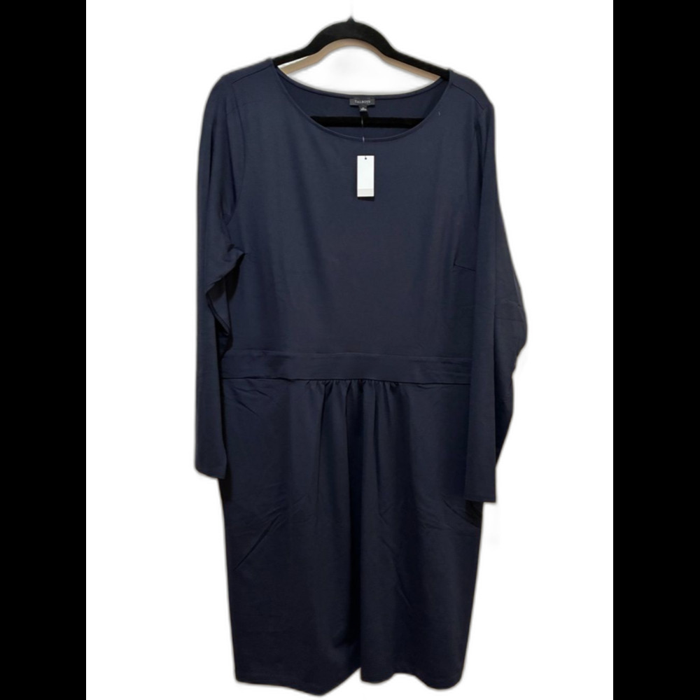 Talbots Ponte Knit Sheath Navy Long-Sleeve Dress size xl nwt